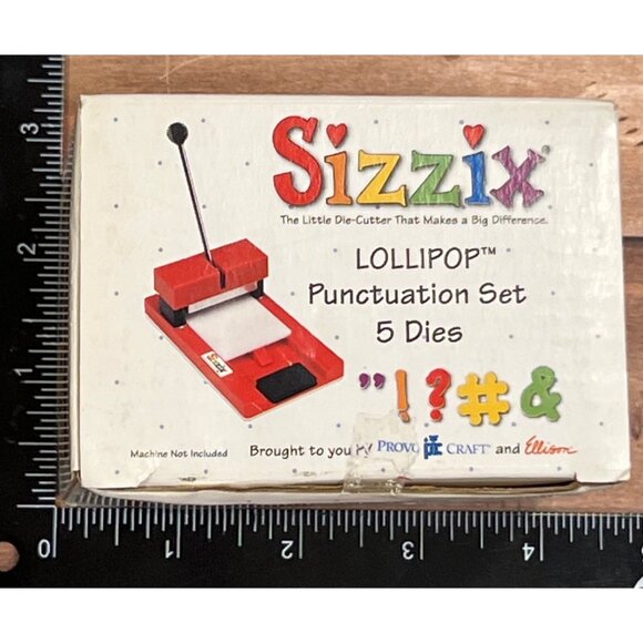 RARE NEW RETIRED Sizzix Lollipop Punctuation Set With 5 Dies Boxed 38-1043 - Picture 1 of 3